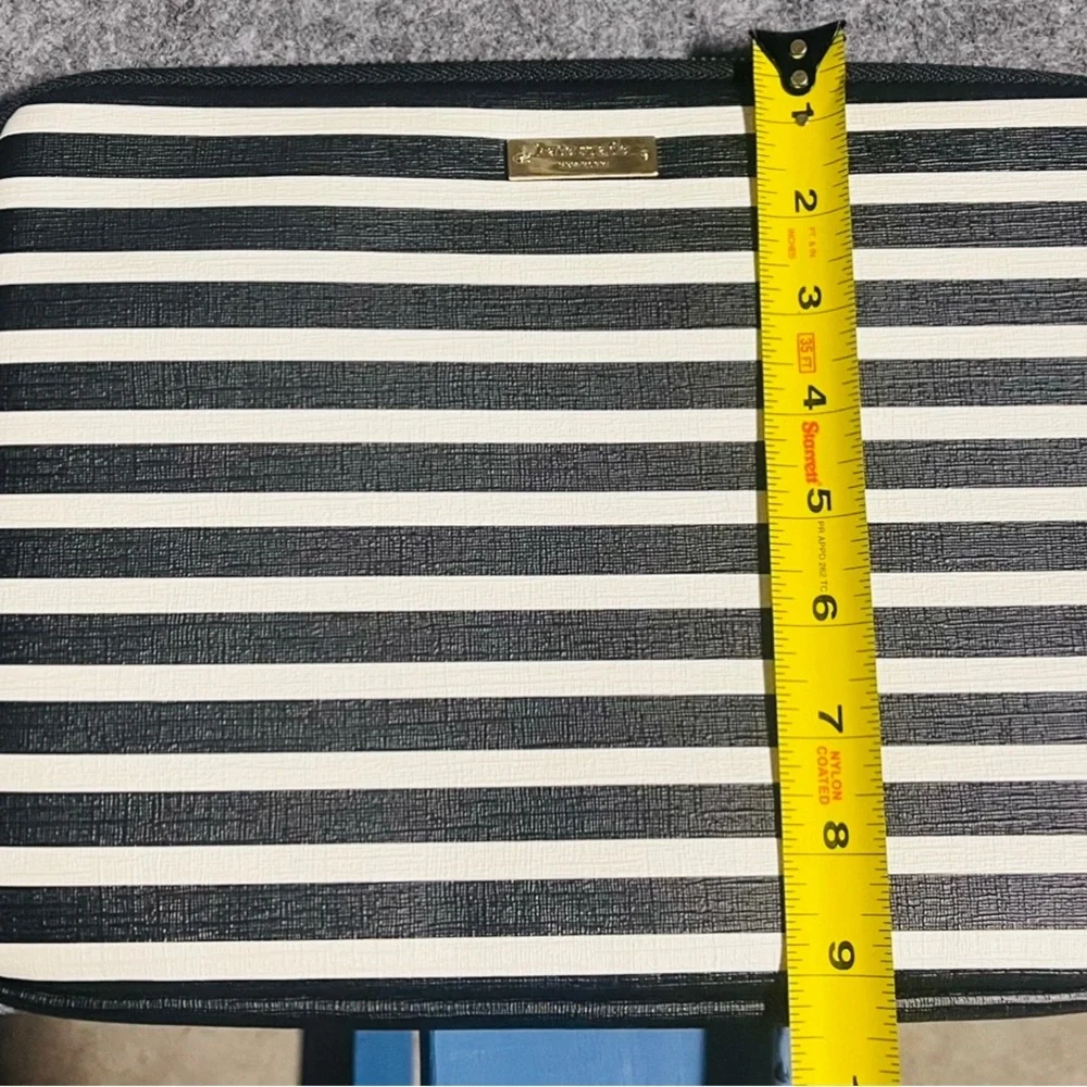 kate spade Black and White Horizontal Stripe Tech Sleeve